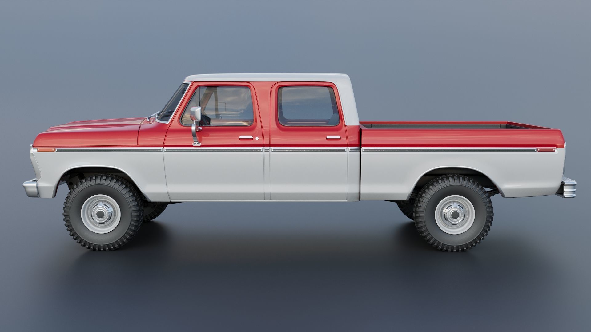 F-250 Crew Cab 1974 3D print model_3