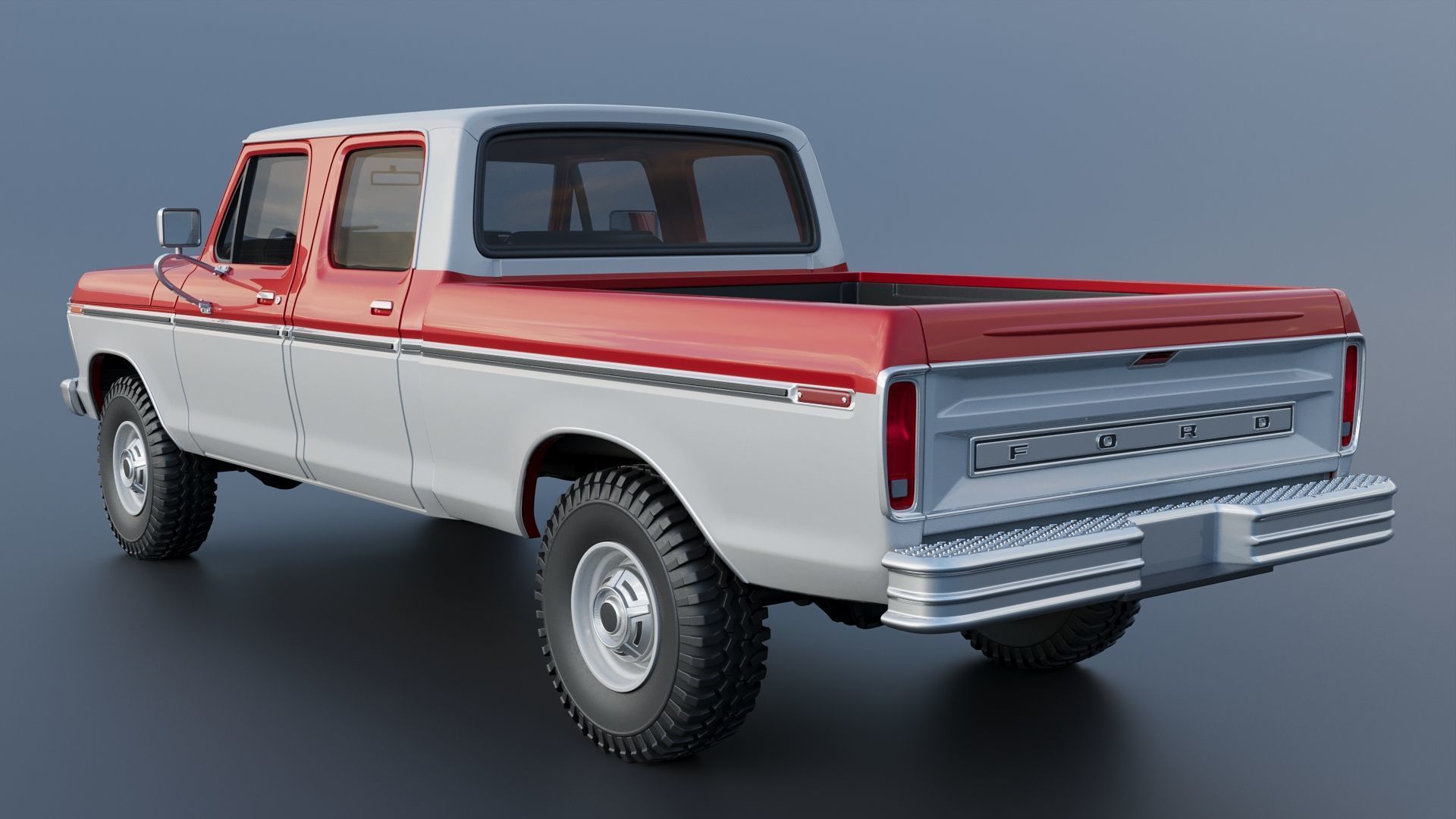 F-250 Crew Cab 1974 3D print model_4