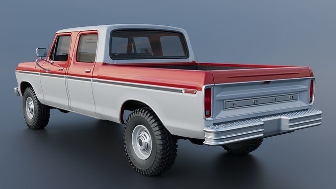 F-250 Crew Cab 1974 3D print model 5