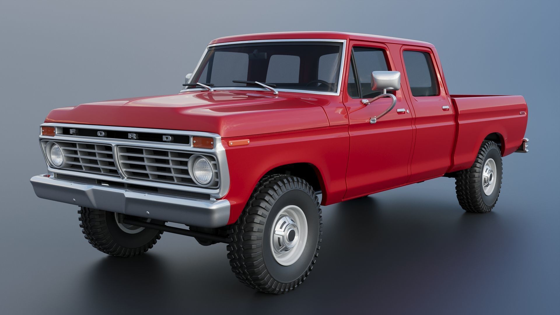 F-250 Crew Cab 1974 3D print model_18