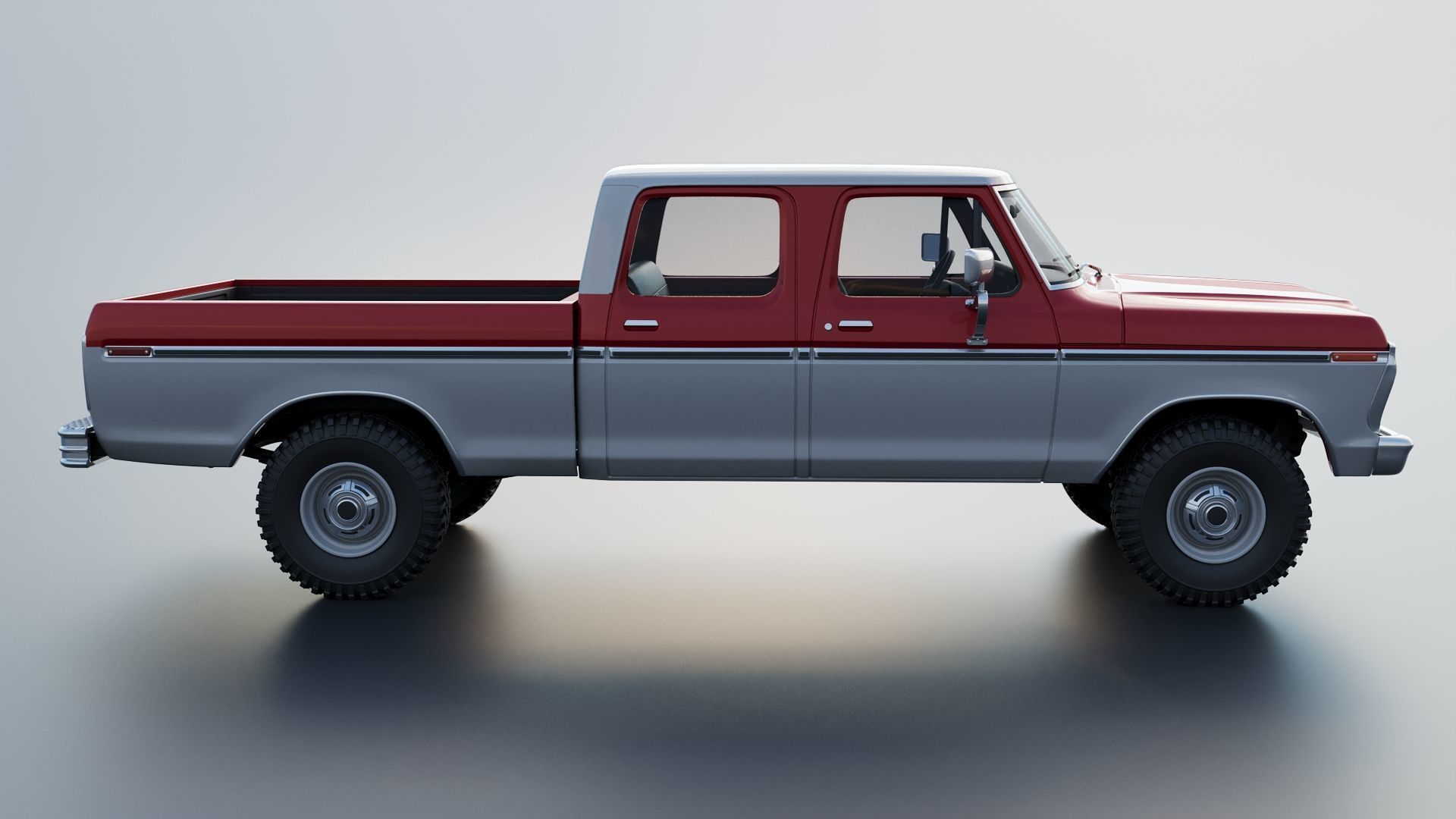 F-250 Crew Cab 1974 3D print model_9