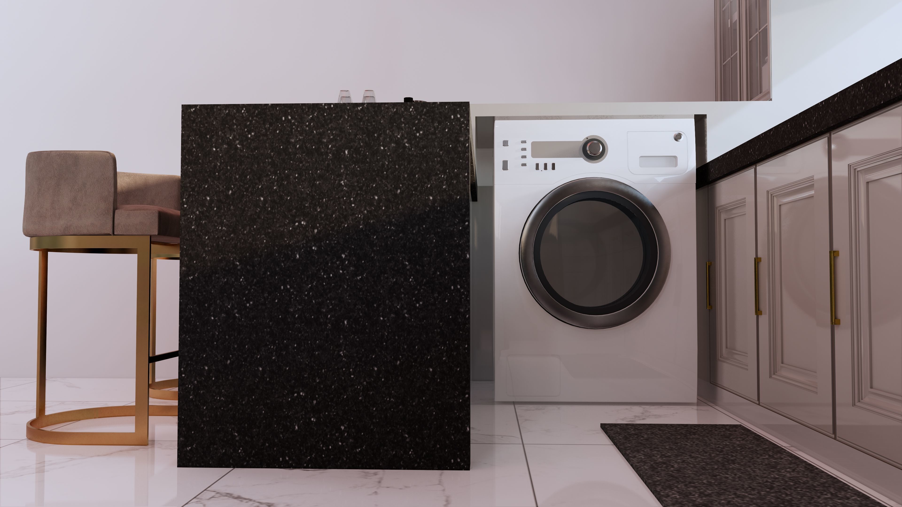 Luxury Kitchen Set design with Mini Bar 3D model_5