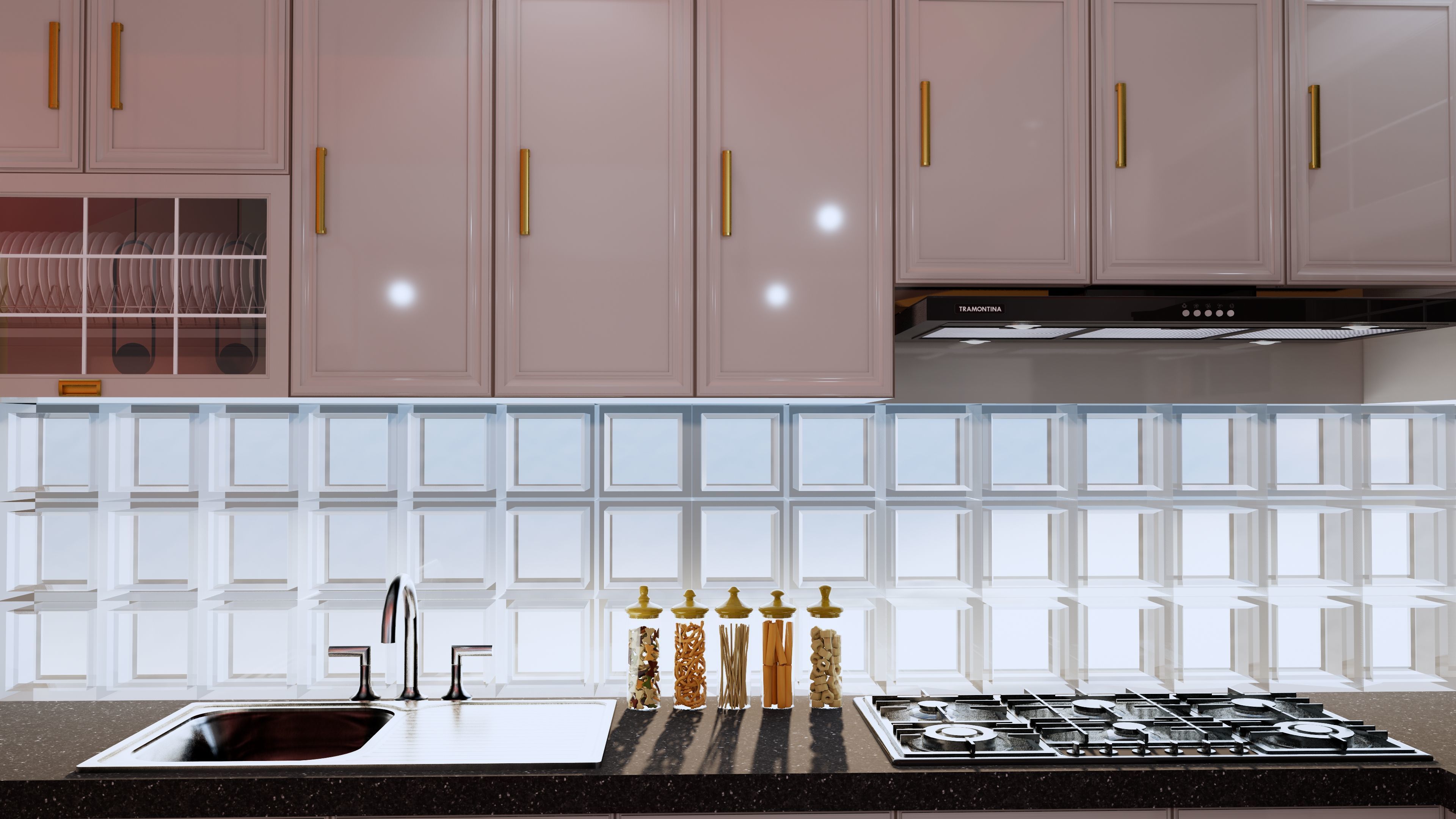 Luxury Kitchen Set design with Mini Bar 3D model_8