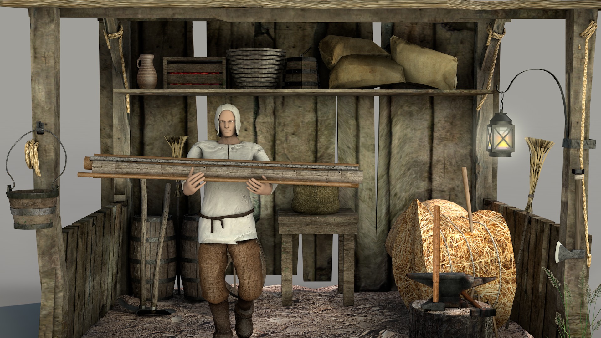 medieval shed 3D model_8