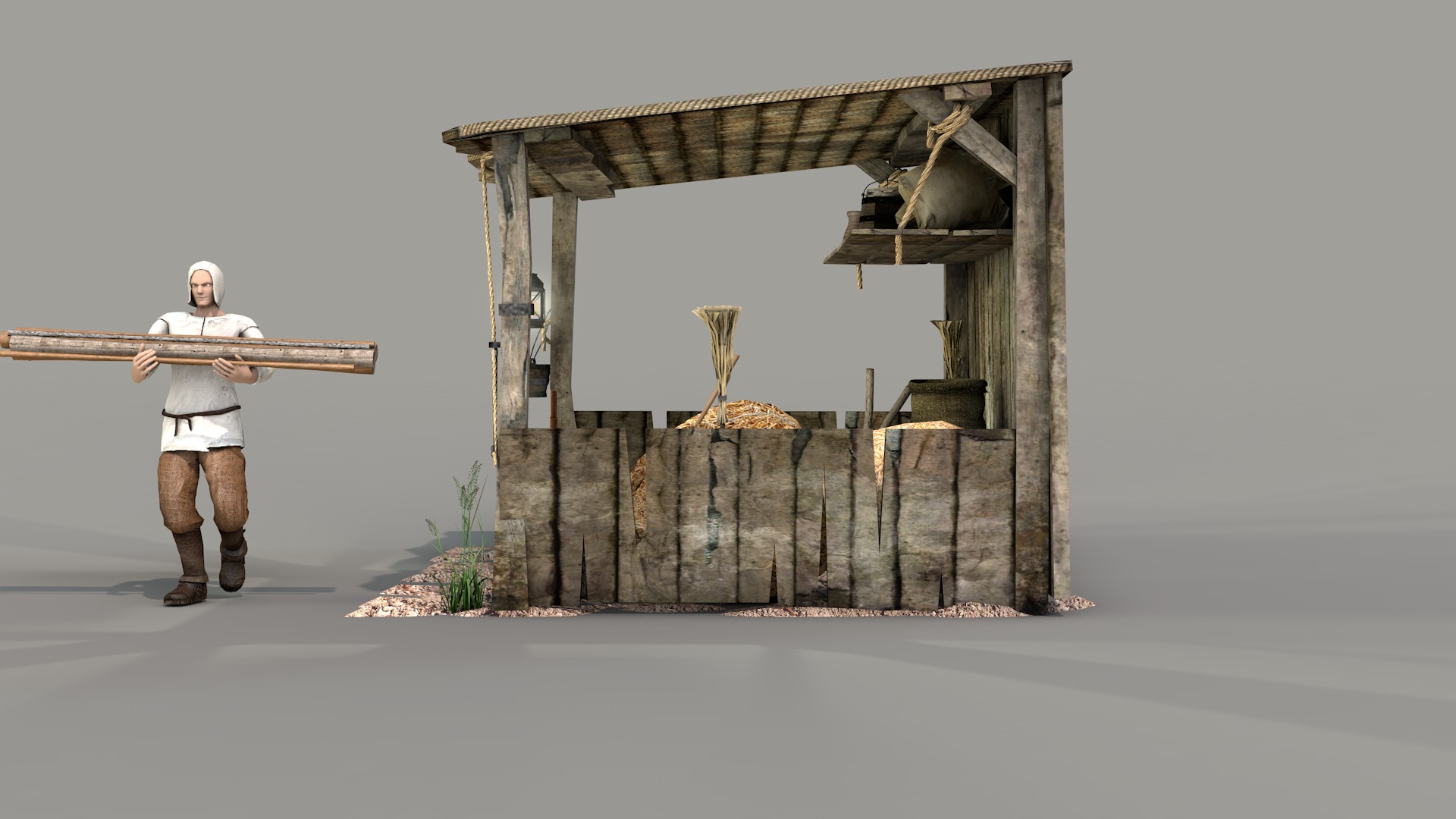 medieval shed 3D model_11