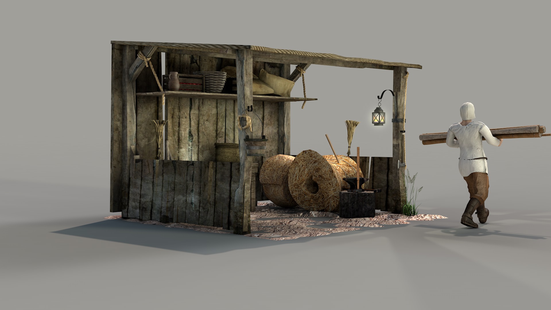 medieval shed 3D model_15