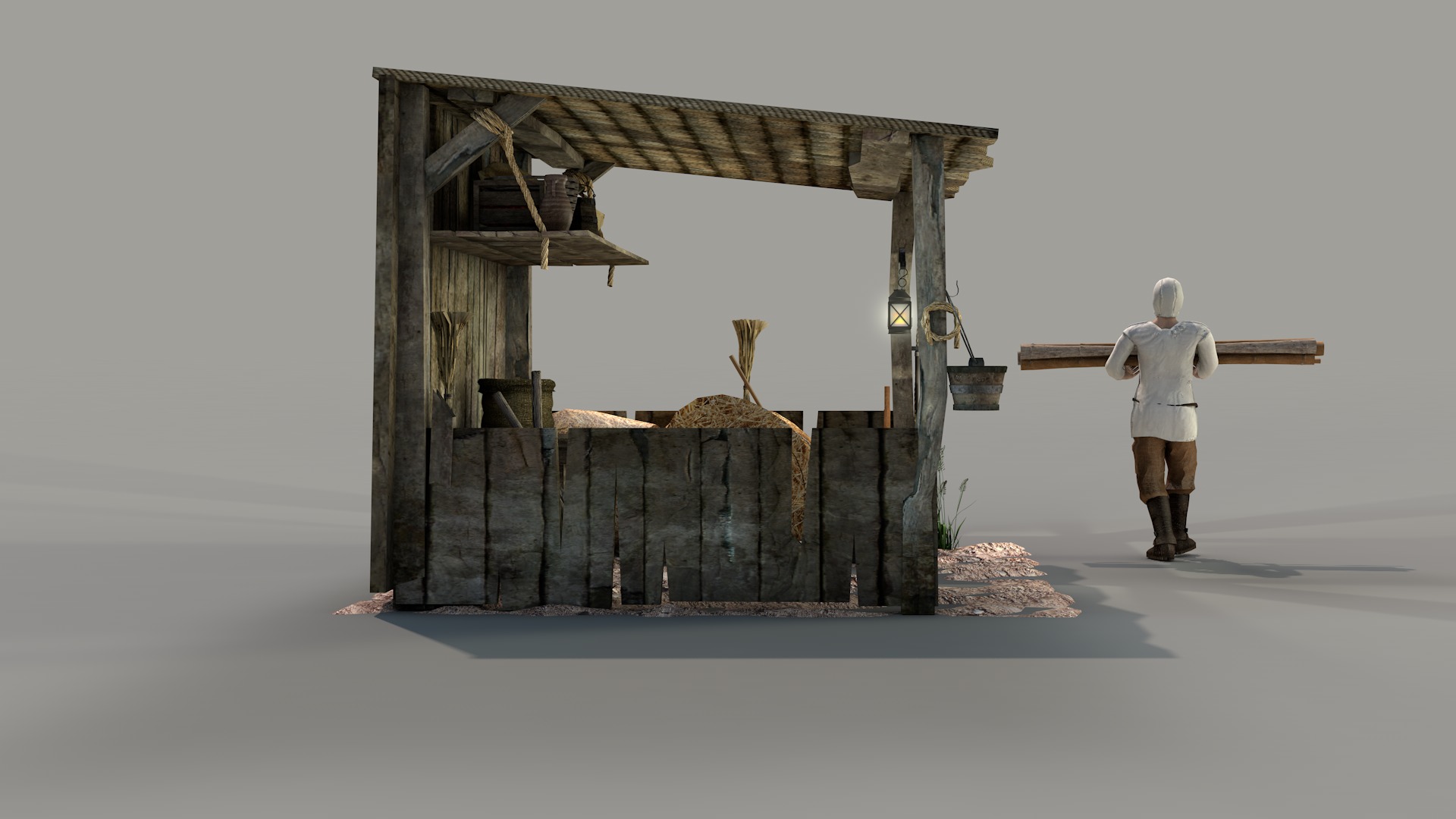 medieval shed 3D model_14