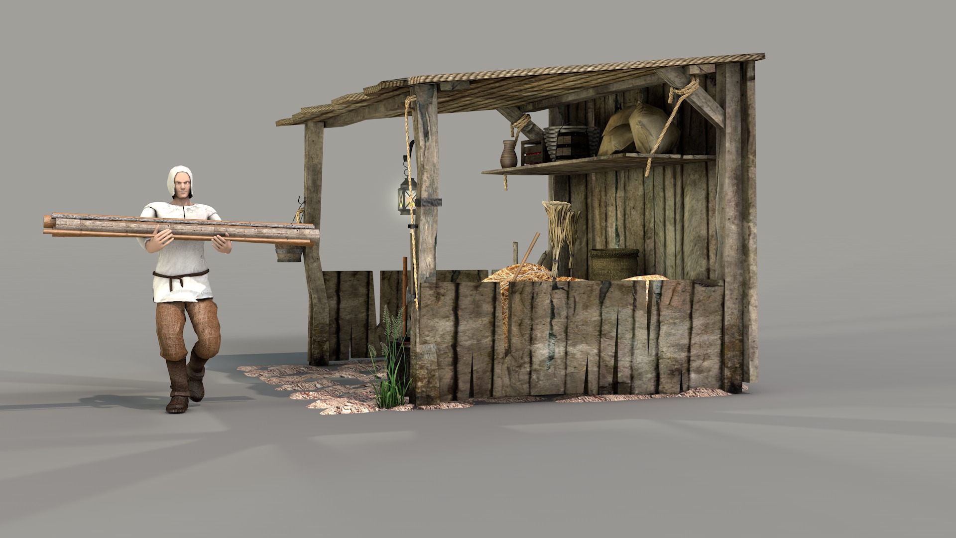medieval shed 3D model_10