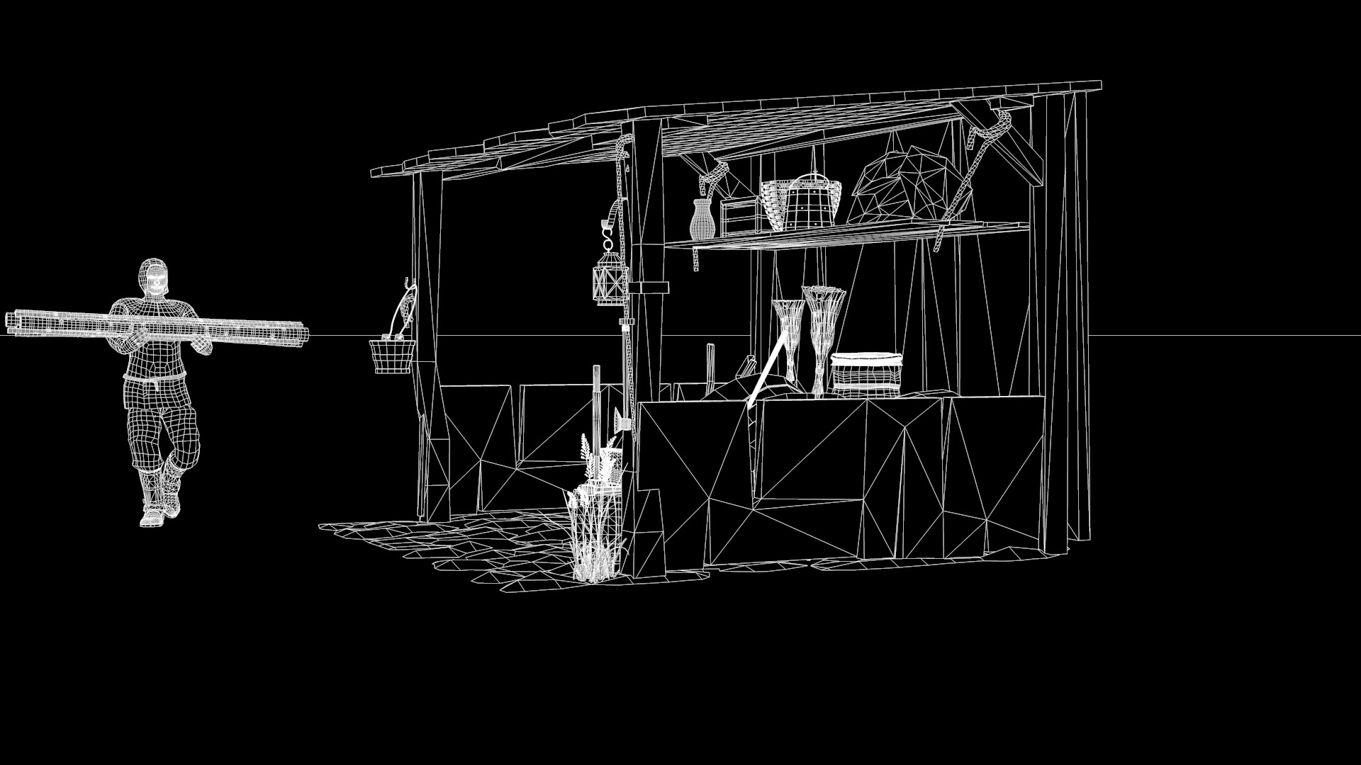 medieval shed 3D model_3