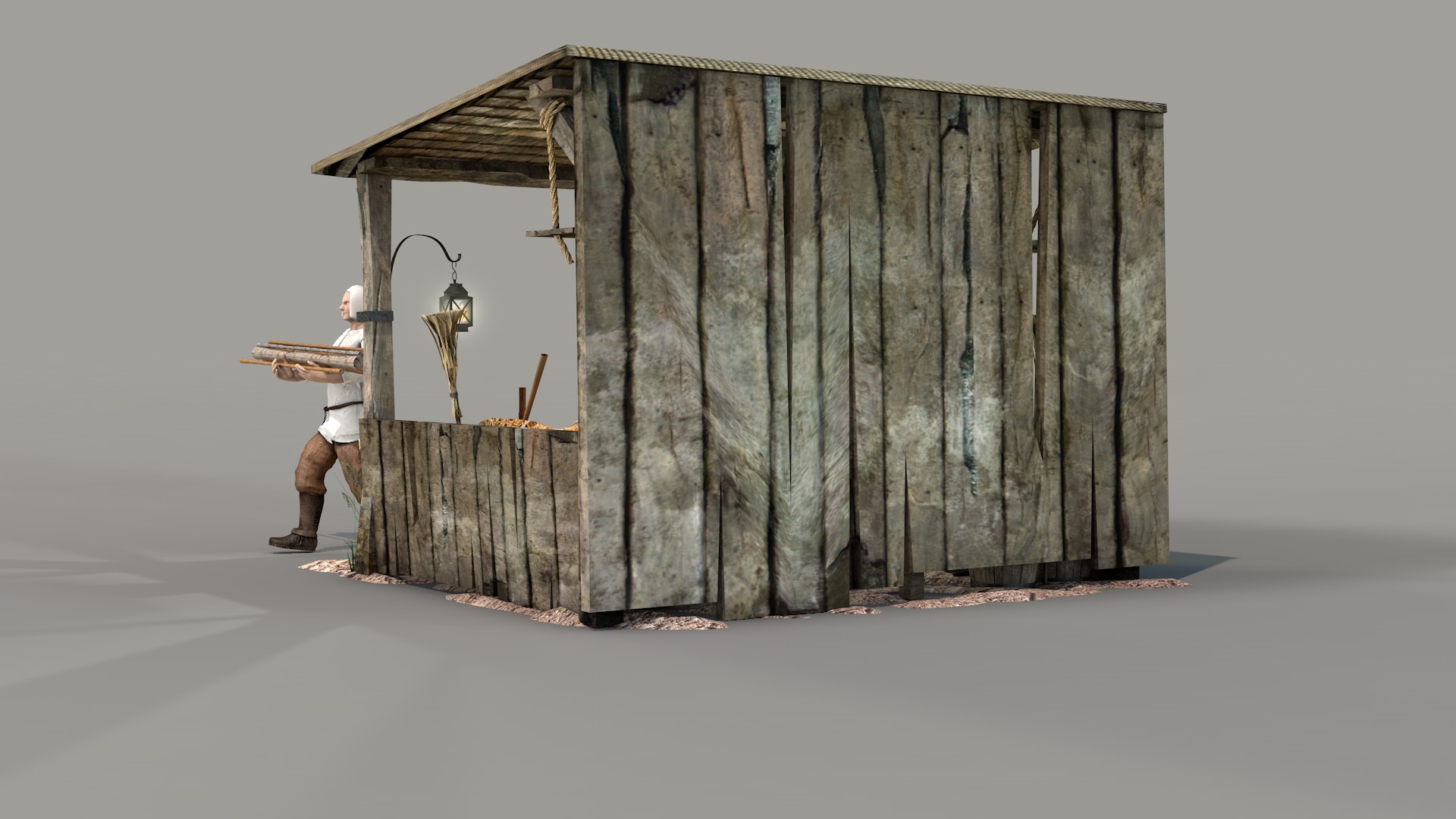 medieval shed 3D model_12