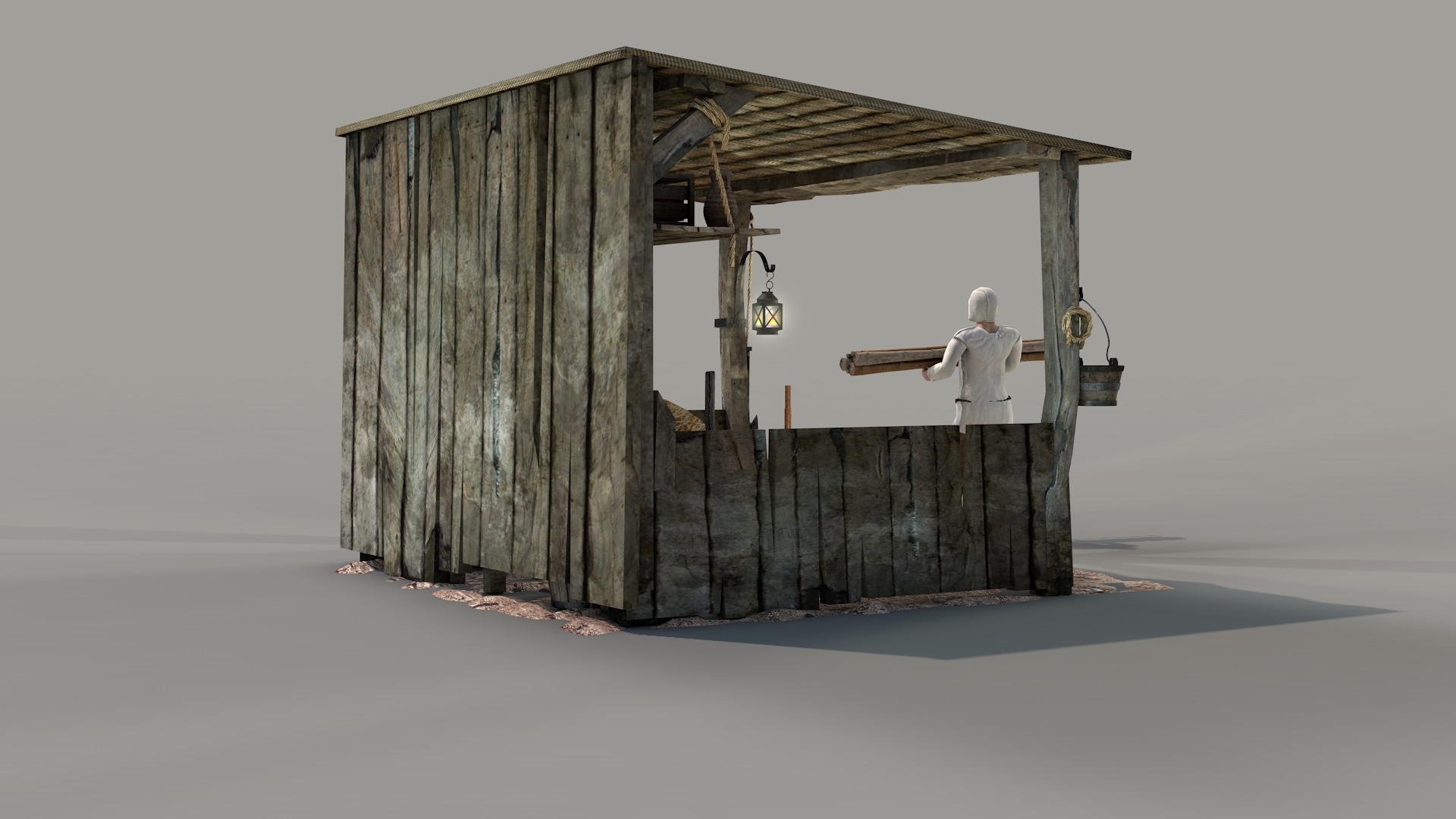 medieval shed 3D model_13