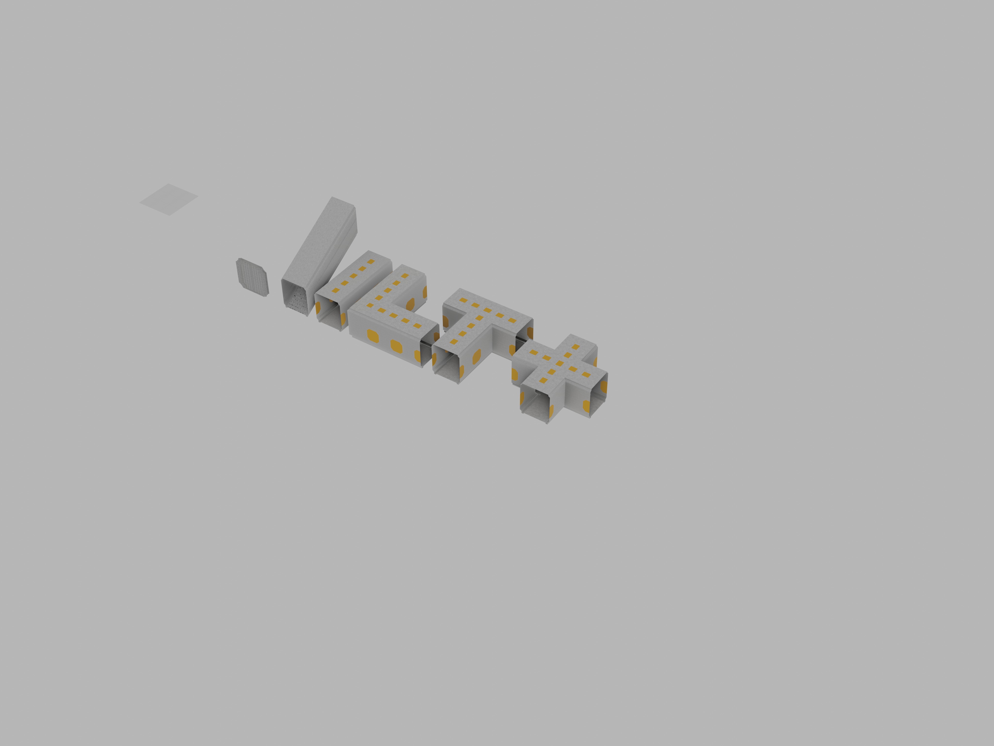 Make your own space station layout - Simple set Low-poly 3D model_3