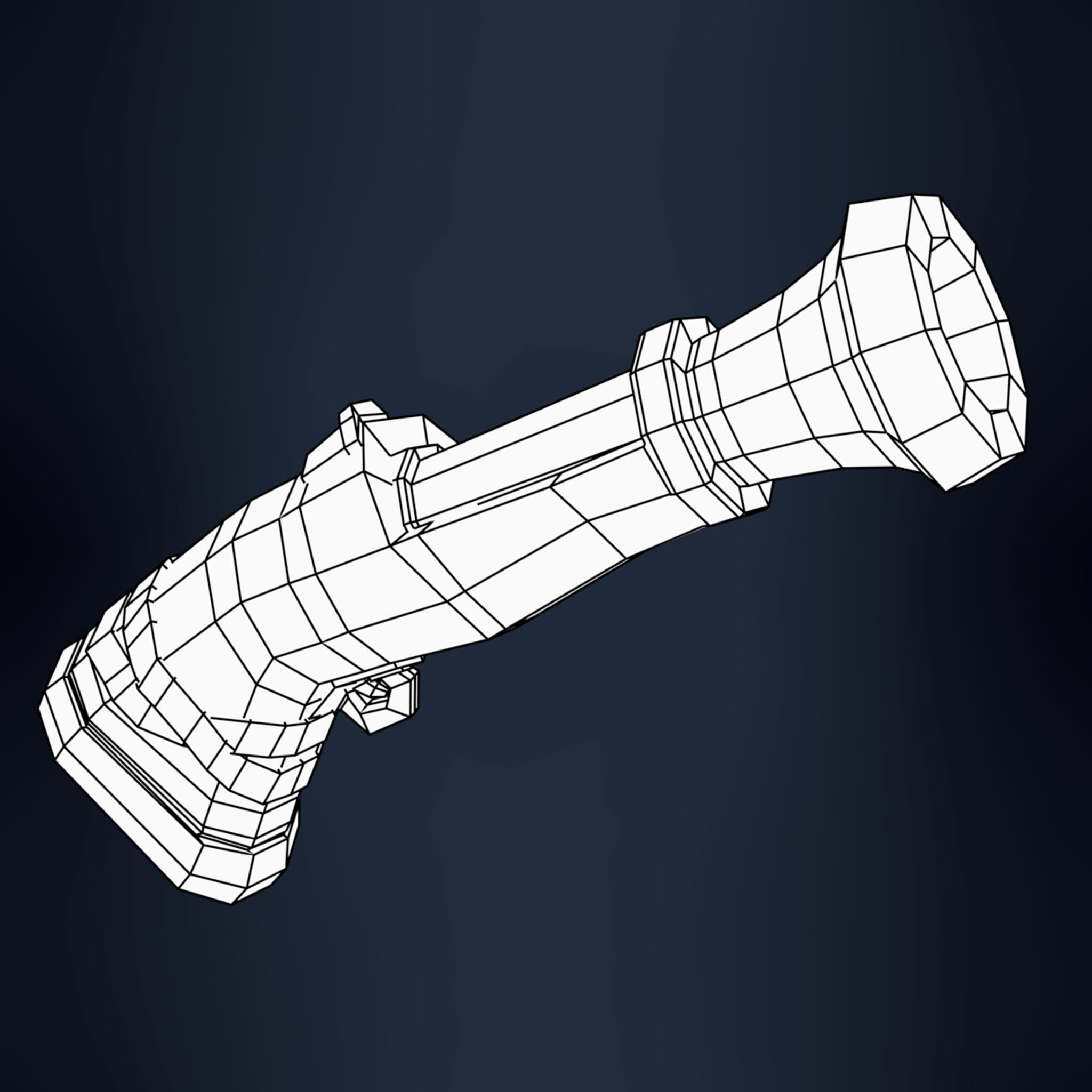 Low-poly 3d musketeer weapon model Low-poly 3D model_1