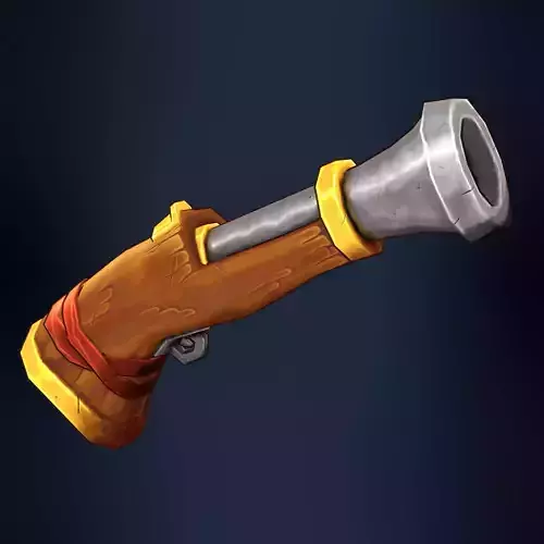 Low-poly 3d musketeer weapon model