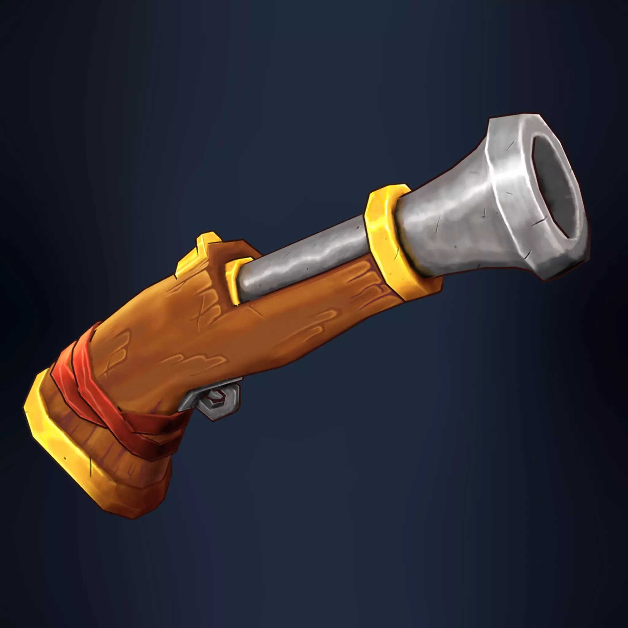 Low-poly 3d musketeer weapon model Low-poly 3D model_0