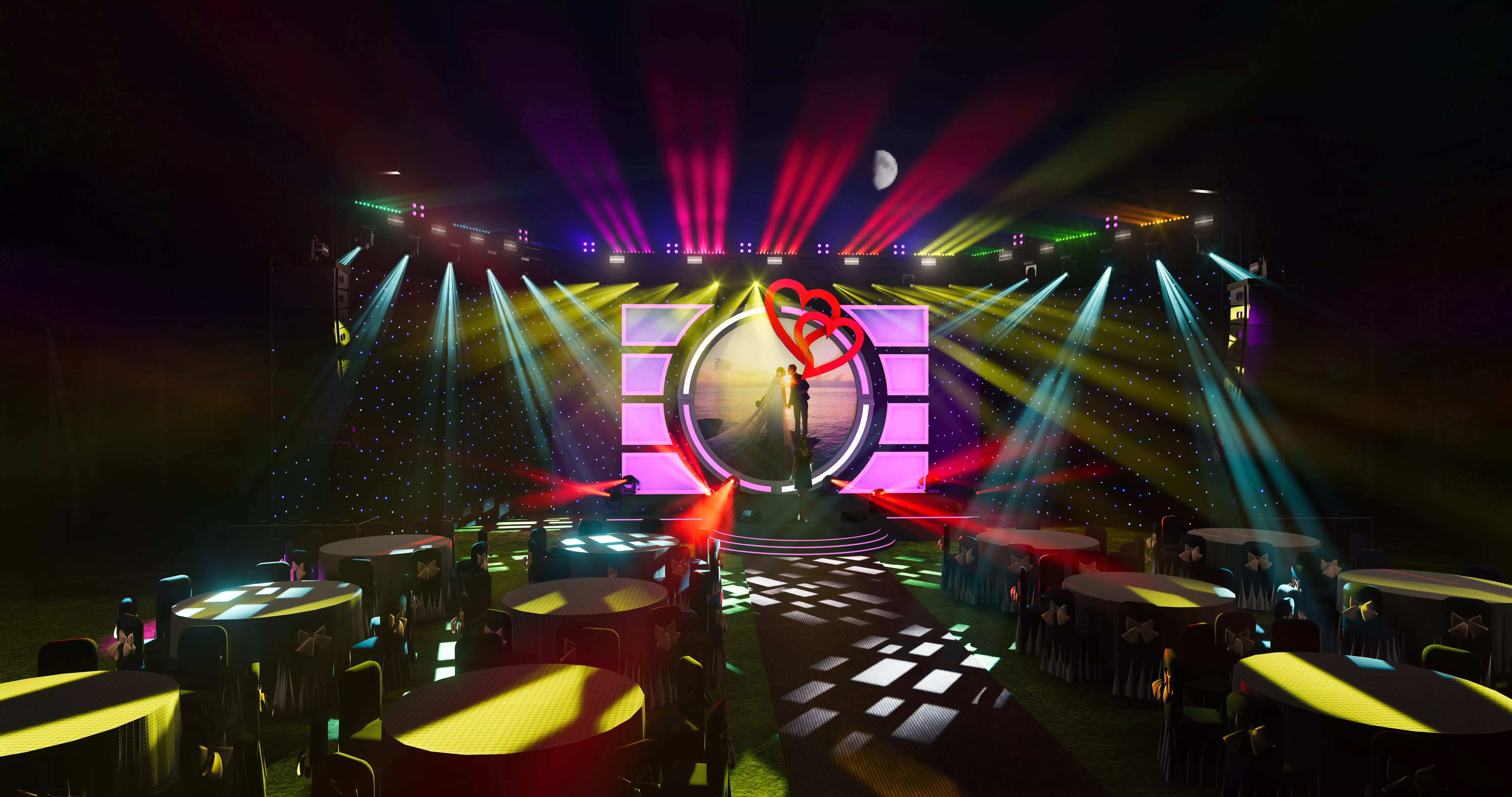 Concert stage design 3D model Texture