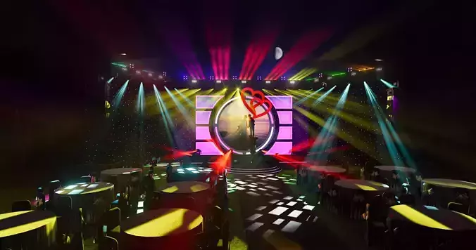 Concert stage design 3D model Texture