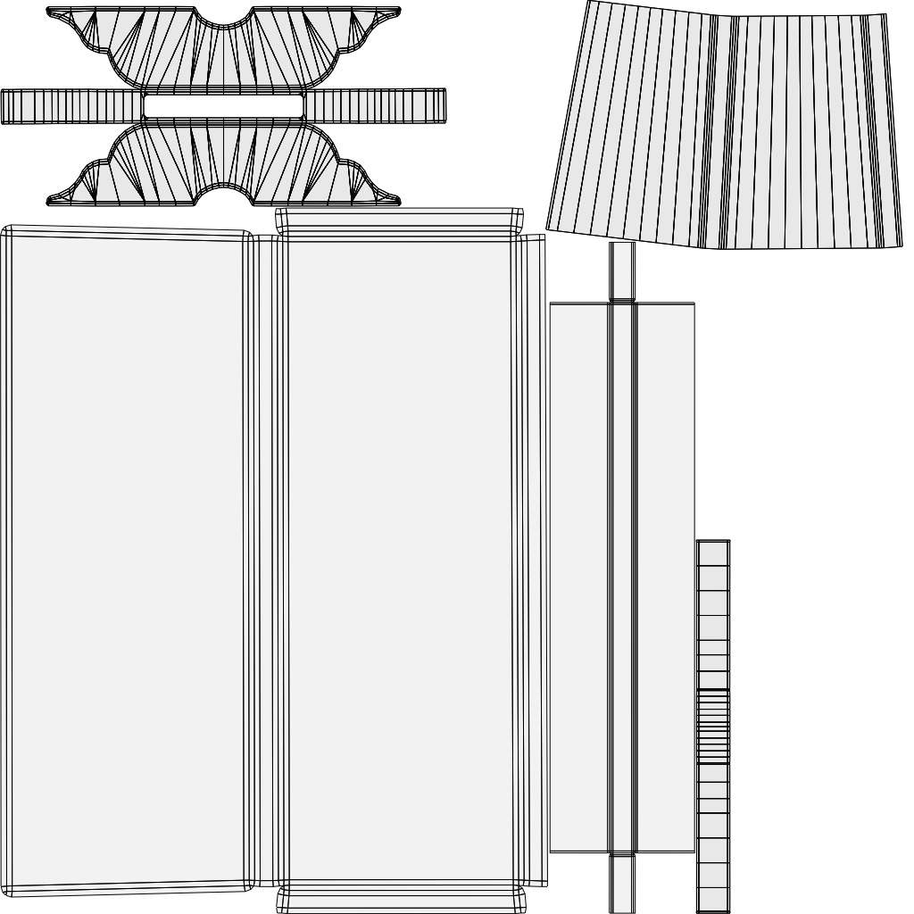 Medieval Table Set Low-poly 3D model_10