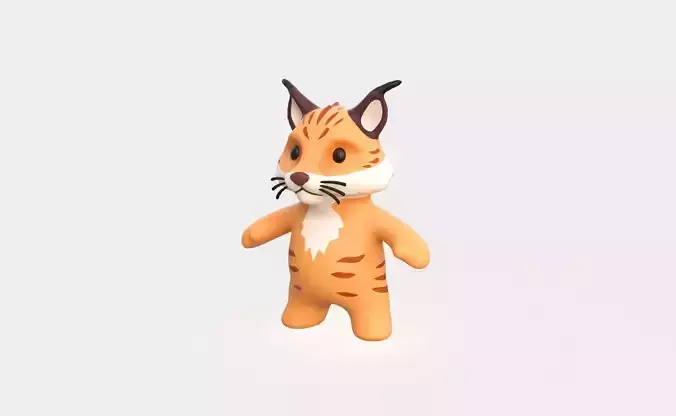 Little animal baby - Lynx cute - Character022 Low-poly 3D model
