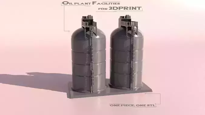 Oil plant facilities 3D print model