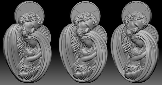 Holy Family Pendant 3D print model