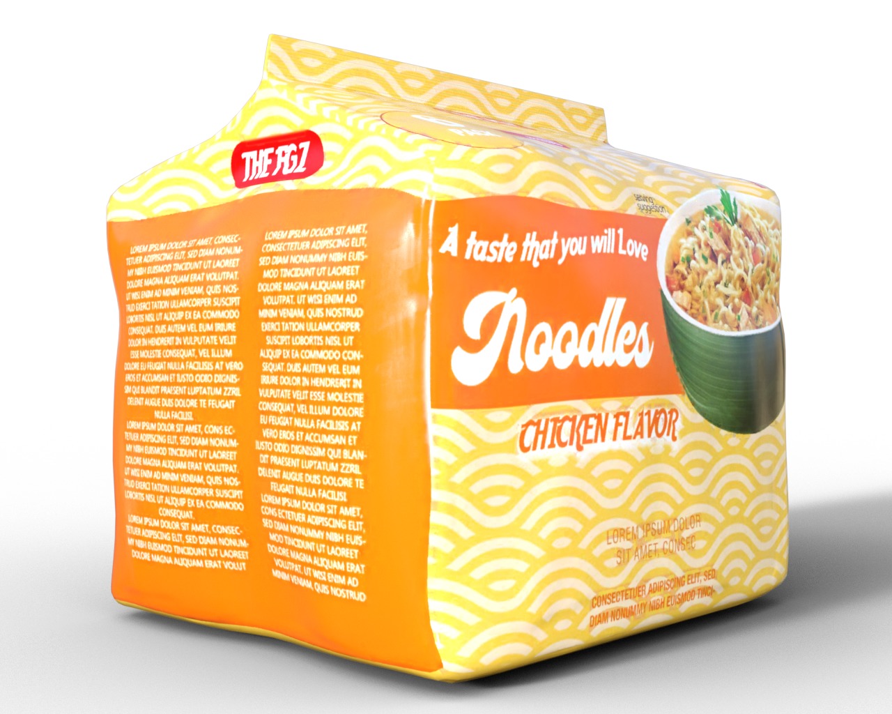 Noodles package Low-poly 3D model_4