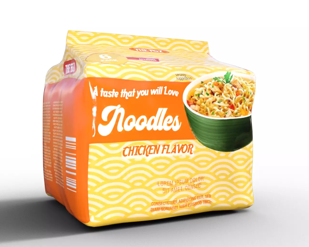 Noodles package Low-poly 3D model_0