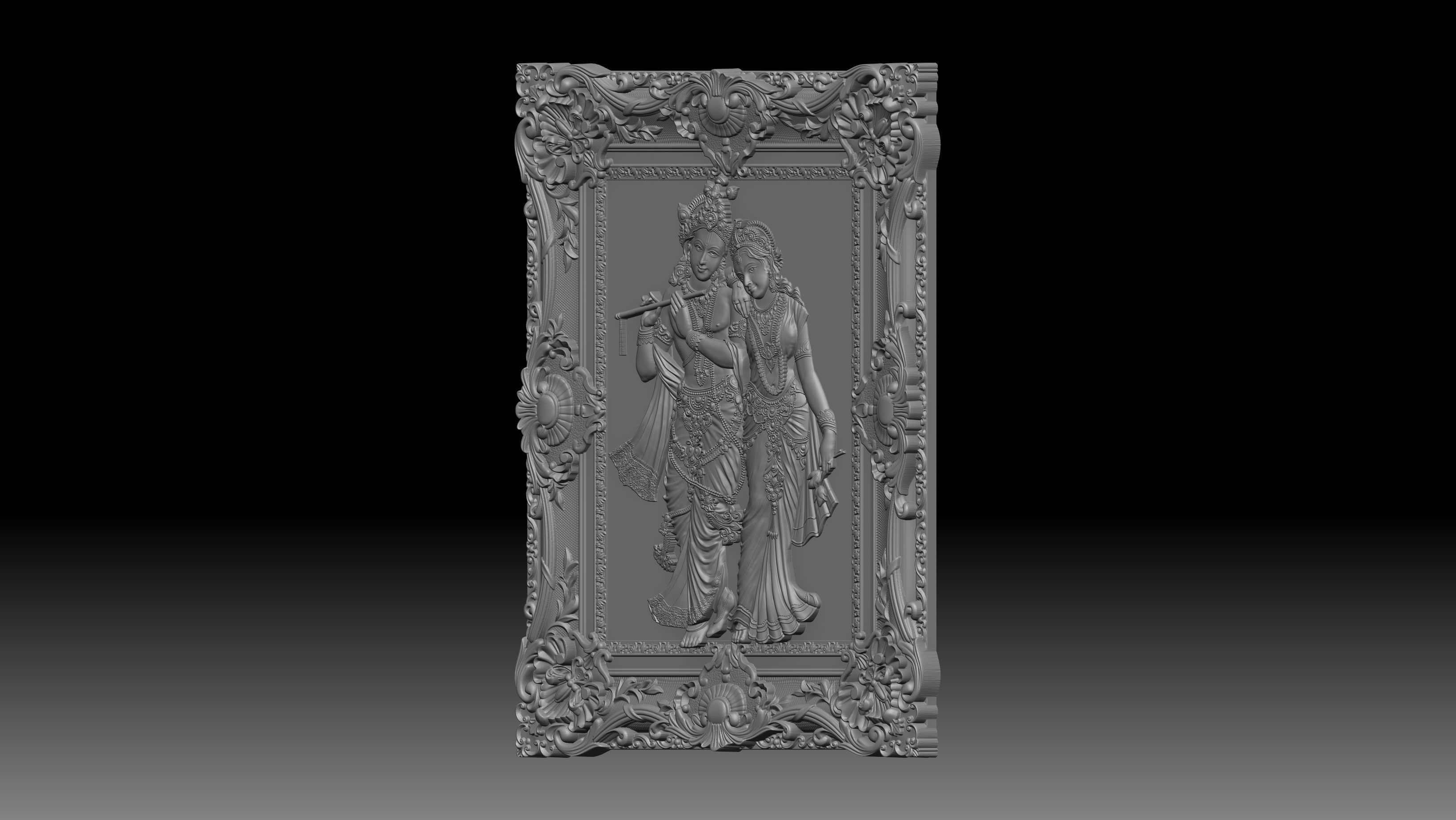 Krishna ji and Radha ji 3d model for 3D Print and CNC 3D print model_2