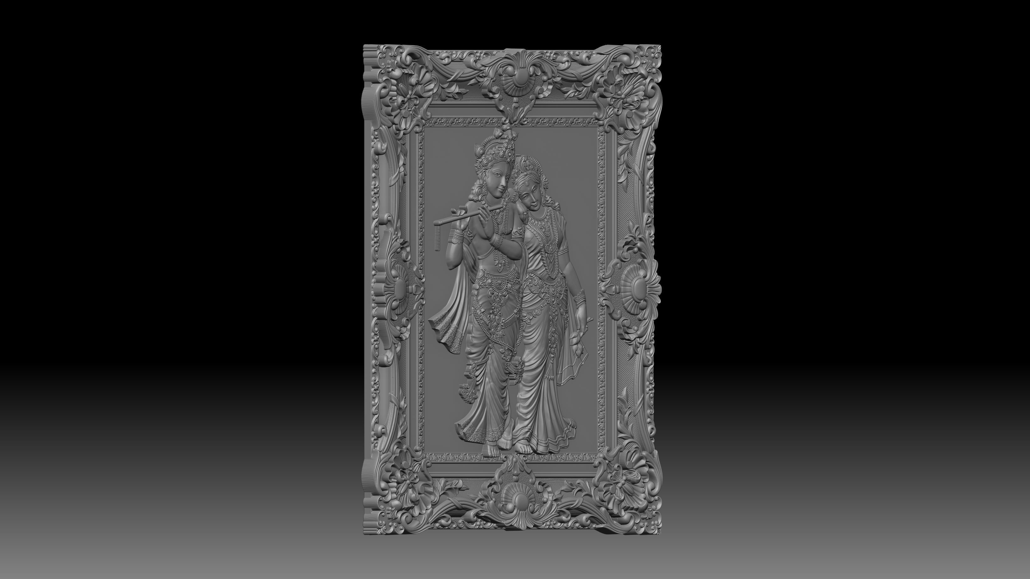 Krishna ji and Radha ji 3d model for 3D Print and CNC 3D print model_1