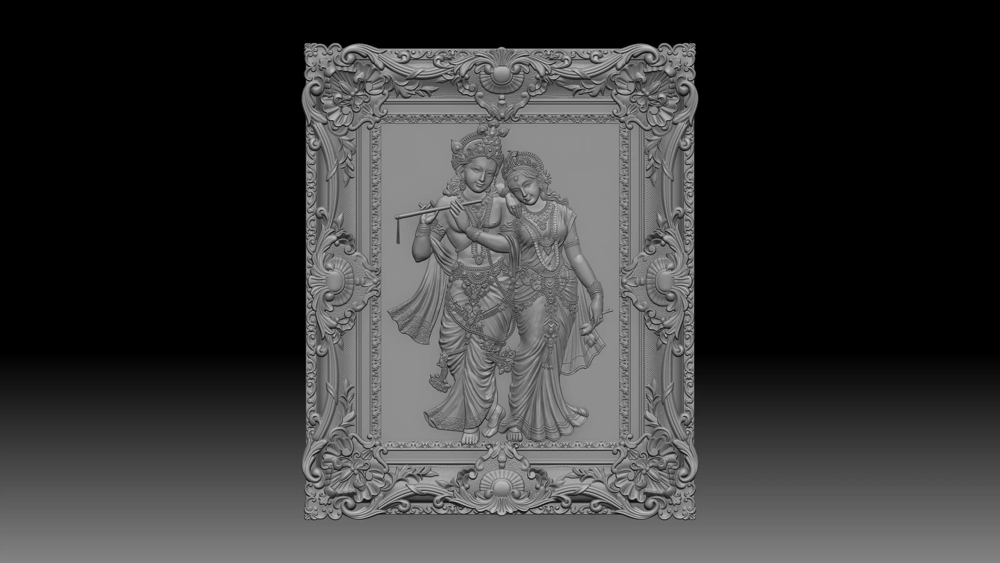 Krishna ji and Radha ji 3d model for 3D Print and CNC 3D print model_0