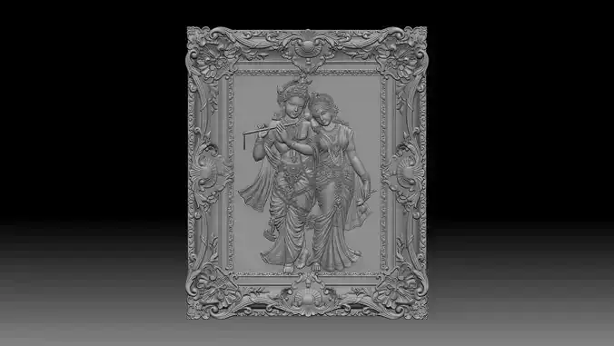 Krishna ji and Radha ji 3d model for 3D Print and CNC