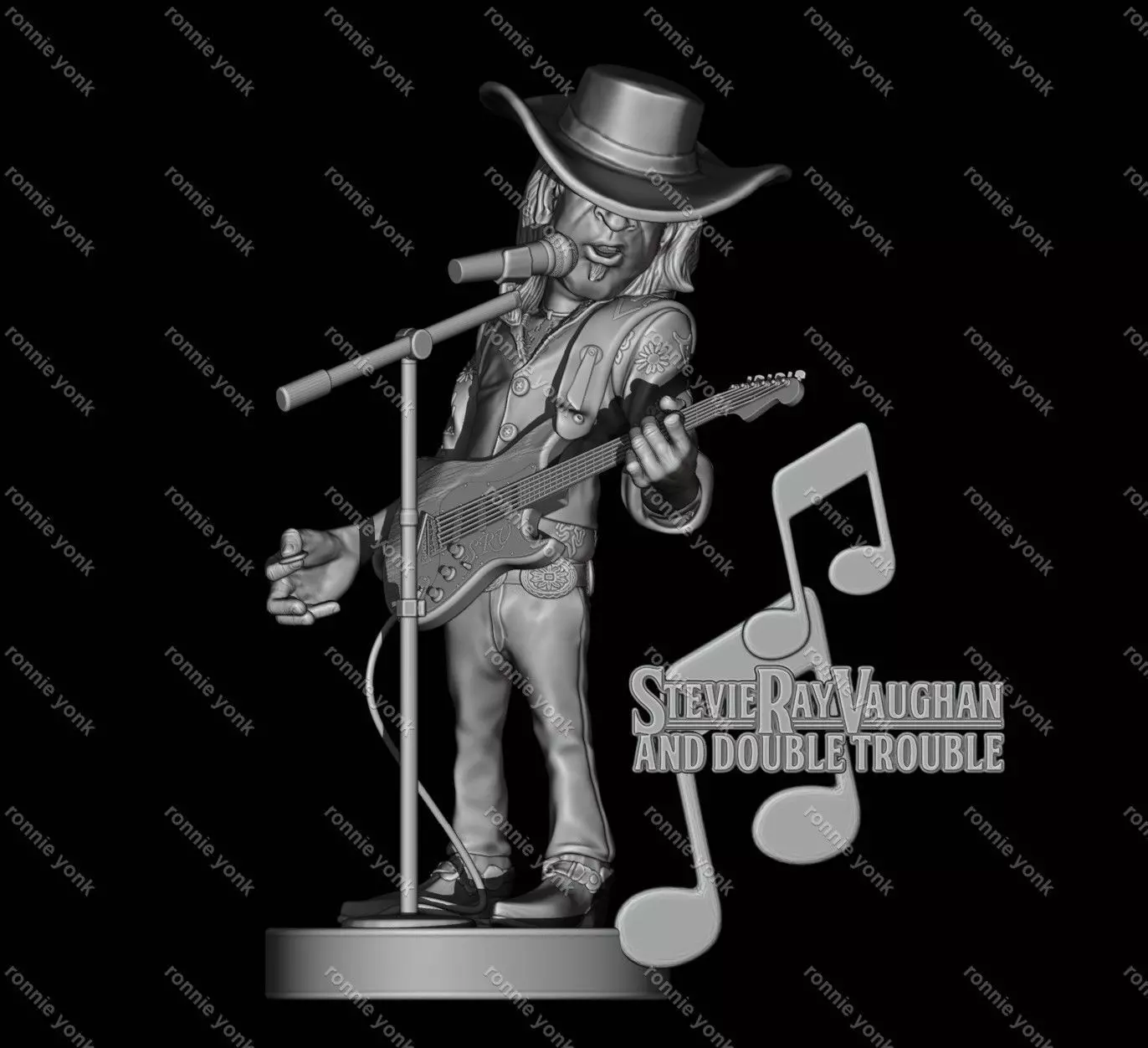 Stevie Ray caricature - 3dprinting 3D print model