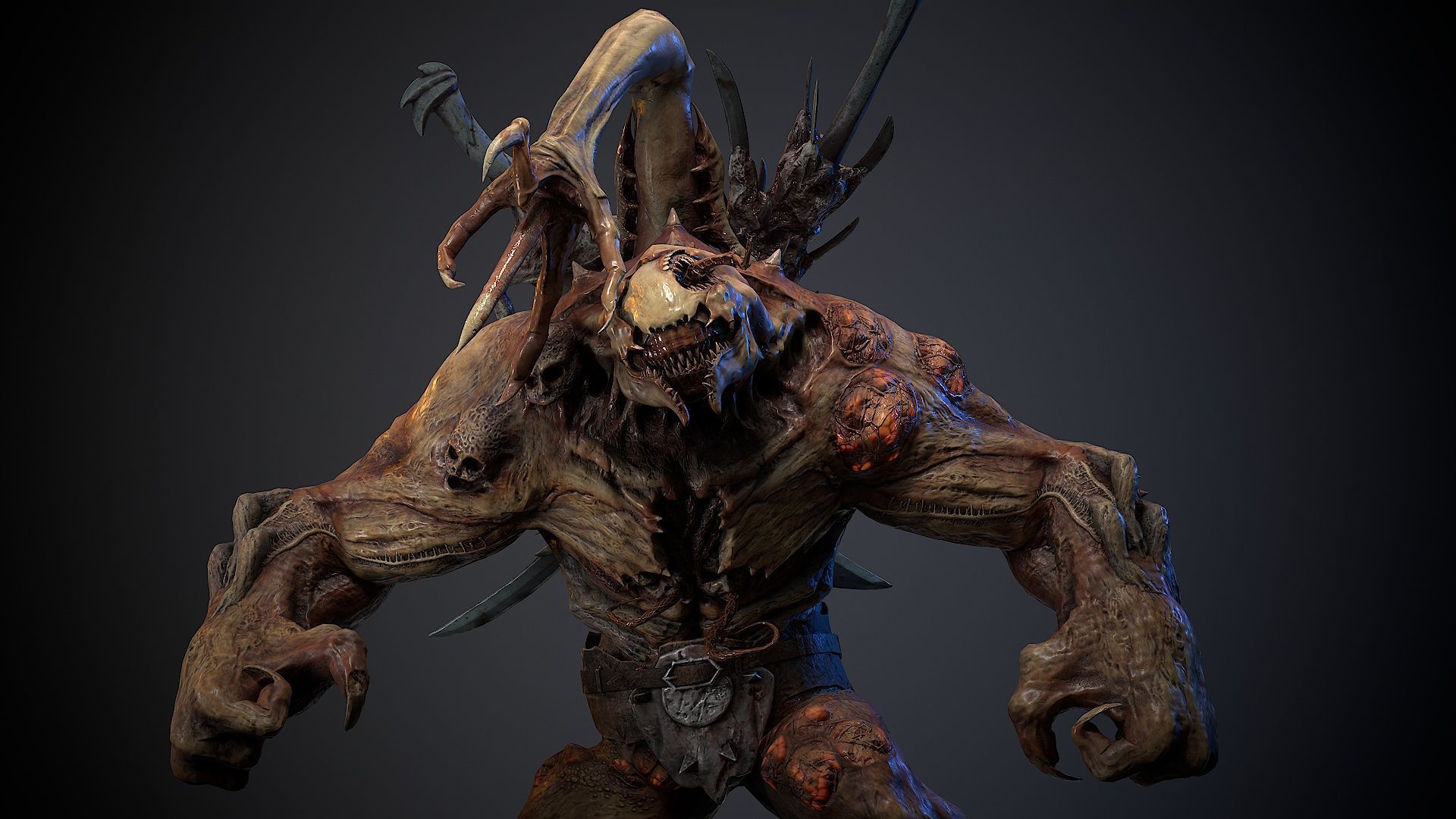 Mutant Monster 10 Low-poly 3D model_2