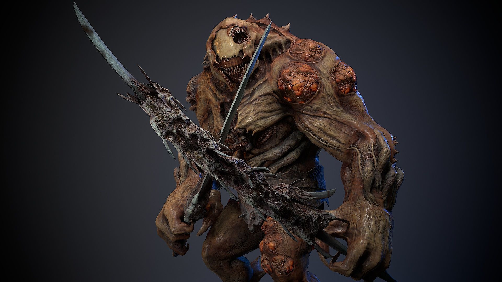 Mutant Monster 10 Low-poly 3D model_5