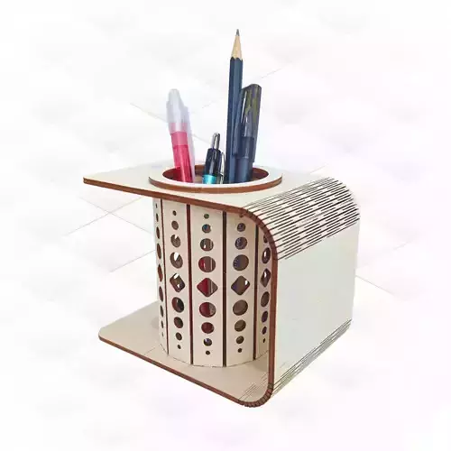 Stand holder for pen or pencils design laser cut