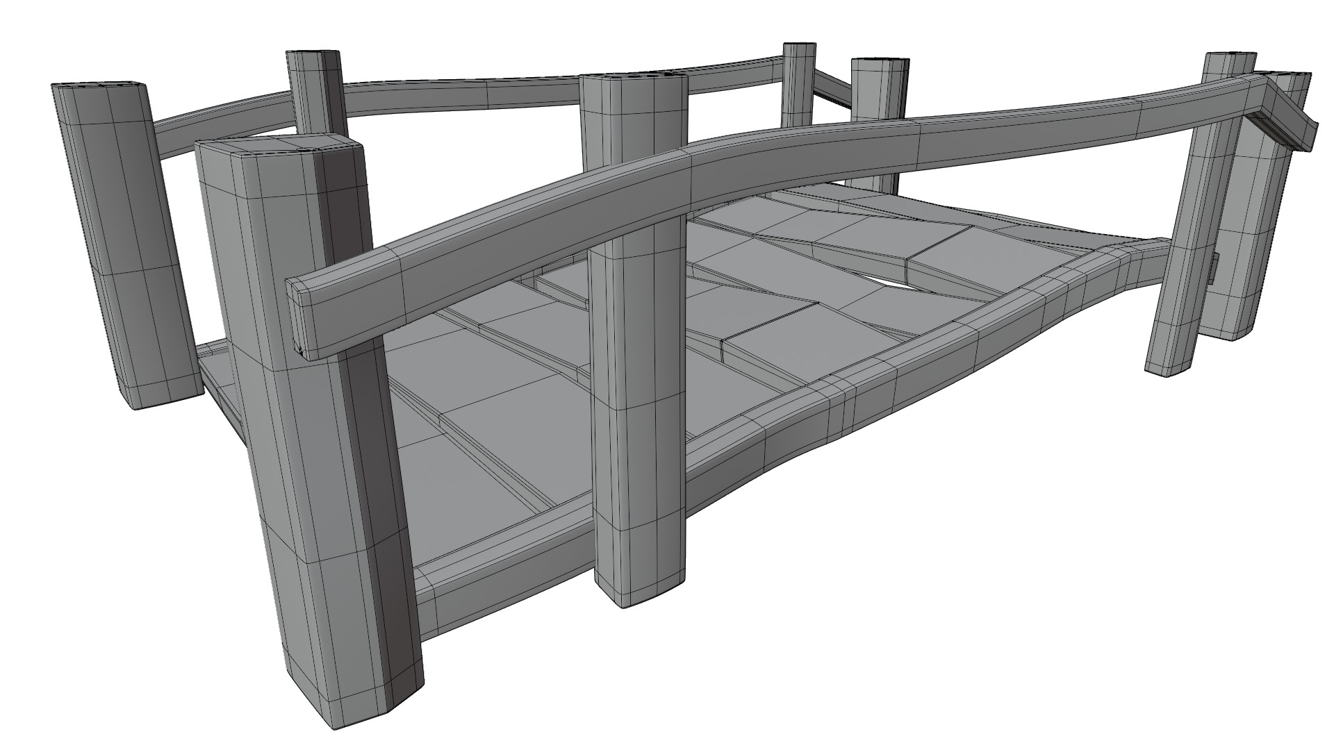 Bridge Cartoon 3D model_9