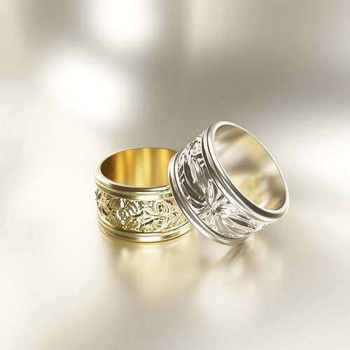 Textured men ring 3D print model