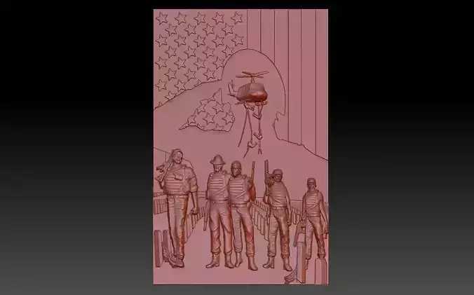 USA flag 3D print model