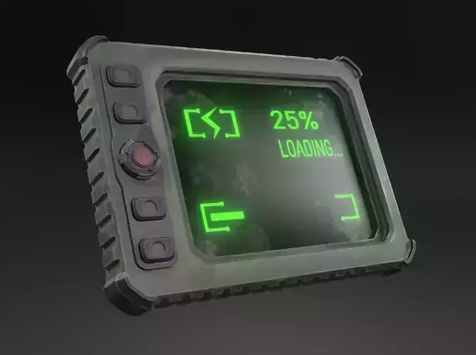 Military tablet Low-poly 3D model