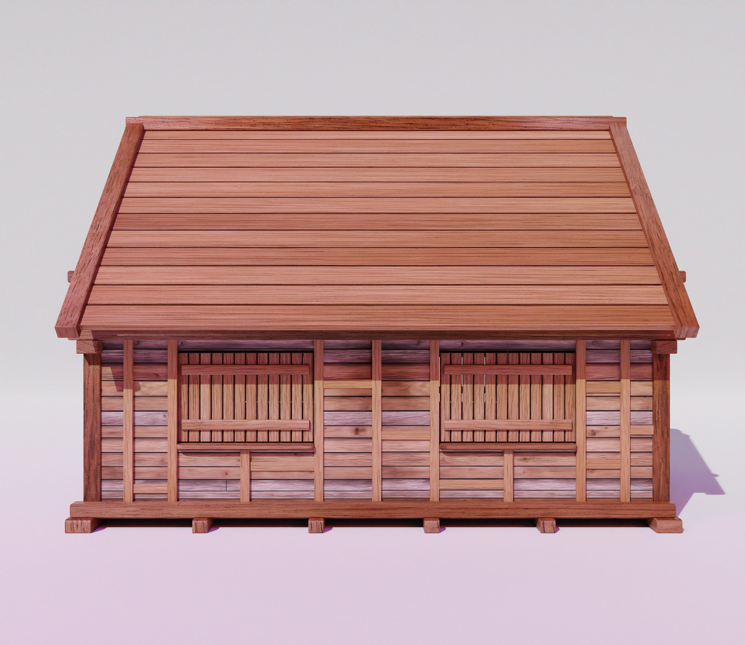 Medieval House 02 realistic 3D model Low-poly 3D model_2