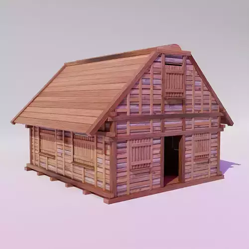 Medieval House 02 realistic 3D model