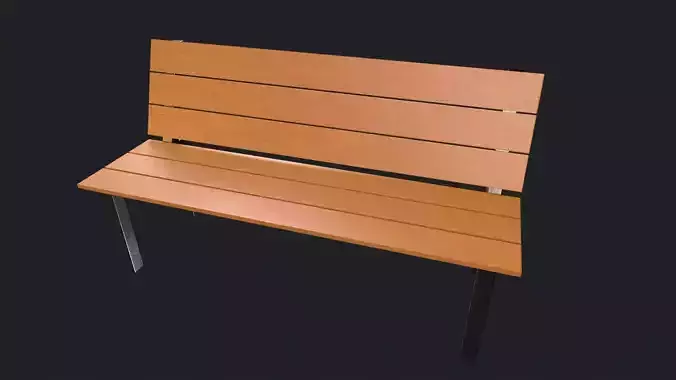 Street Bench v6 Low Poly Street Asset Low-poly 3D model