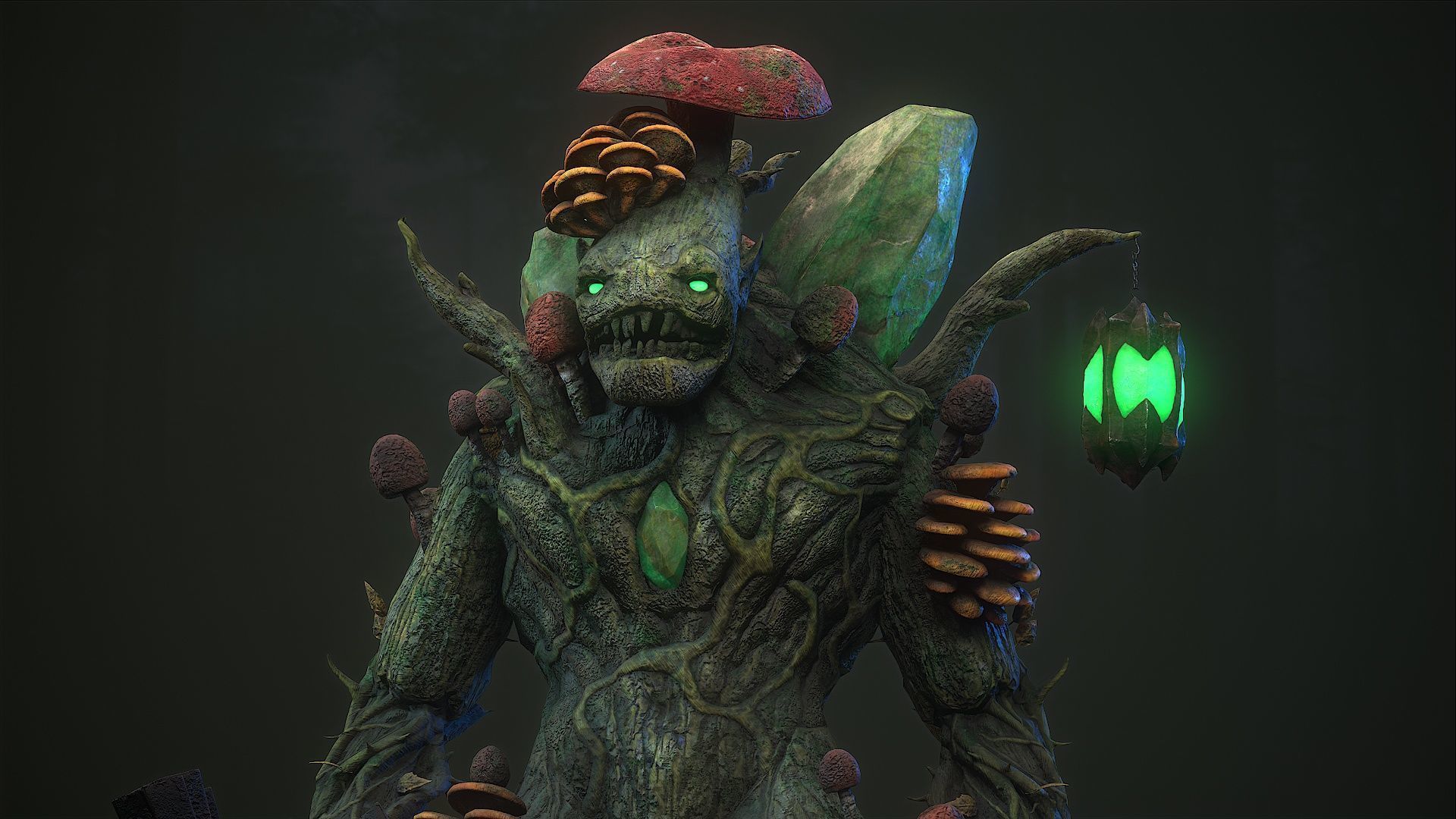 Mushroom monster 5 Low-poly 3D model_12