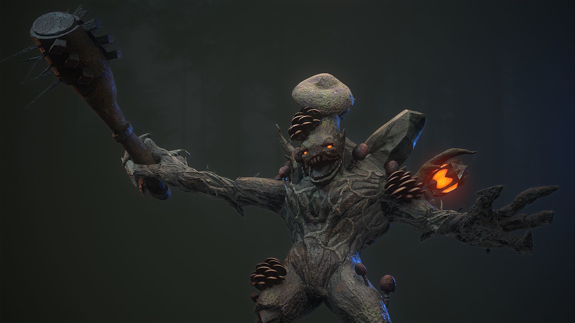 Mushroom monster 5 Low-poly 3D model_9