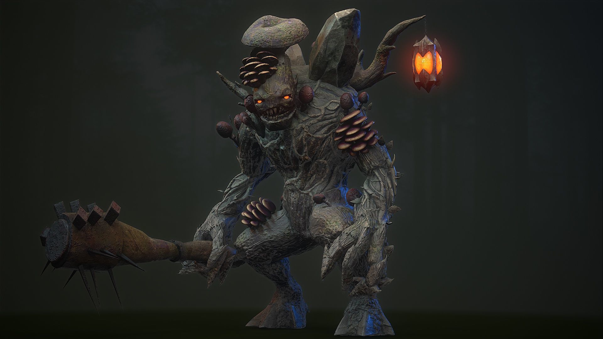 Mushroom monster 5 Low-poly 3D model_8