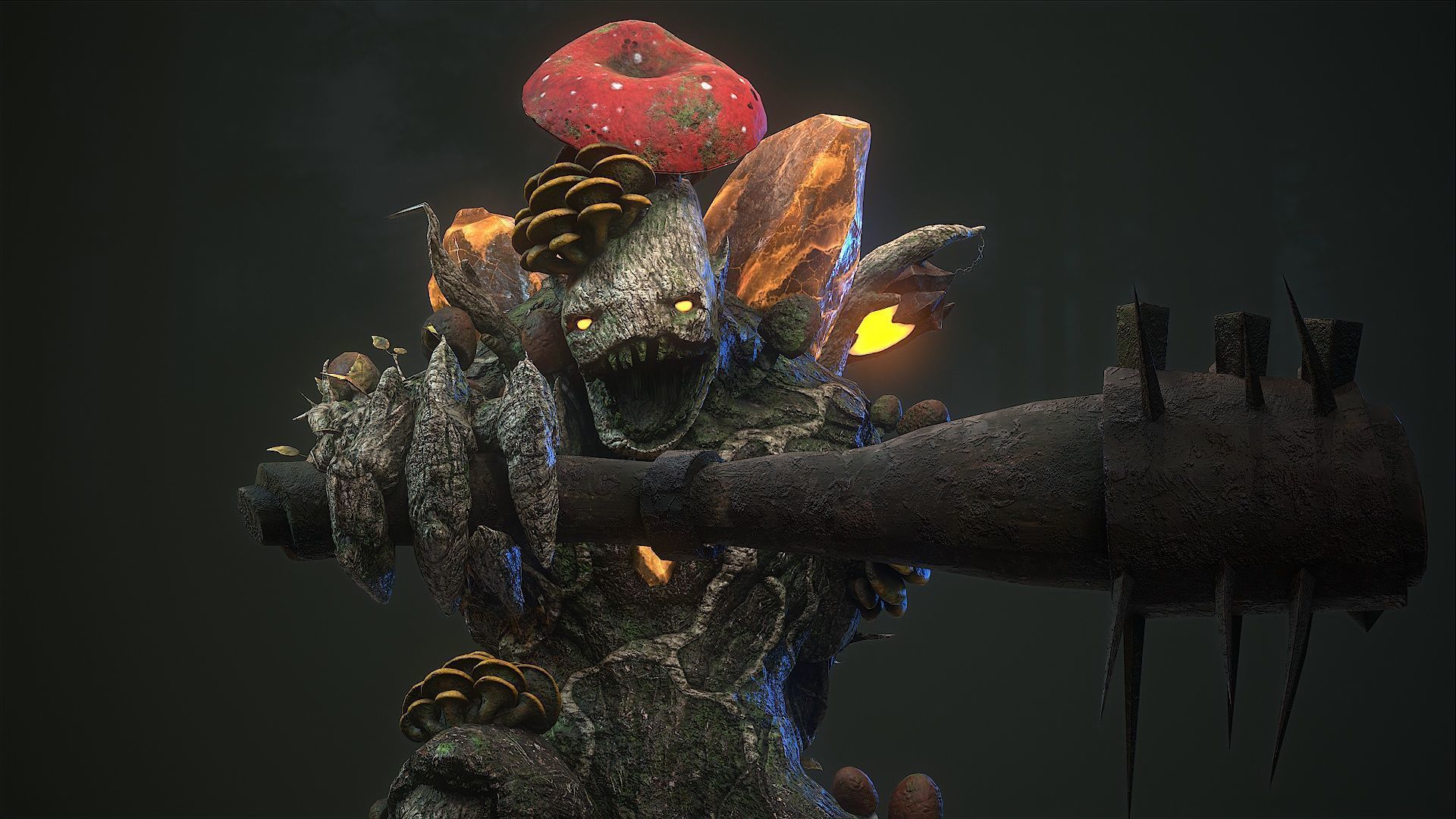 Mushroom monster 5 Low-poly 3D model_3