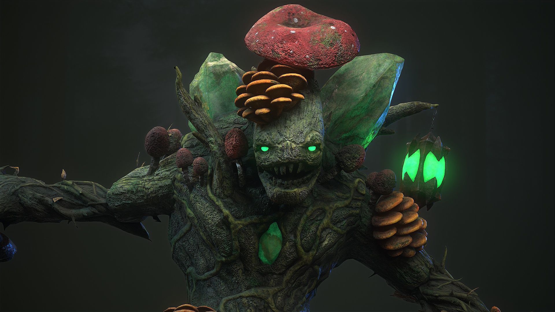 Mushroom monster 5 Low-poly 3D model_11