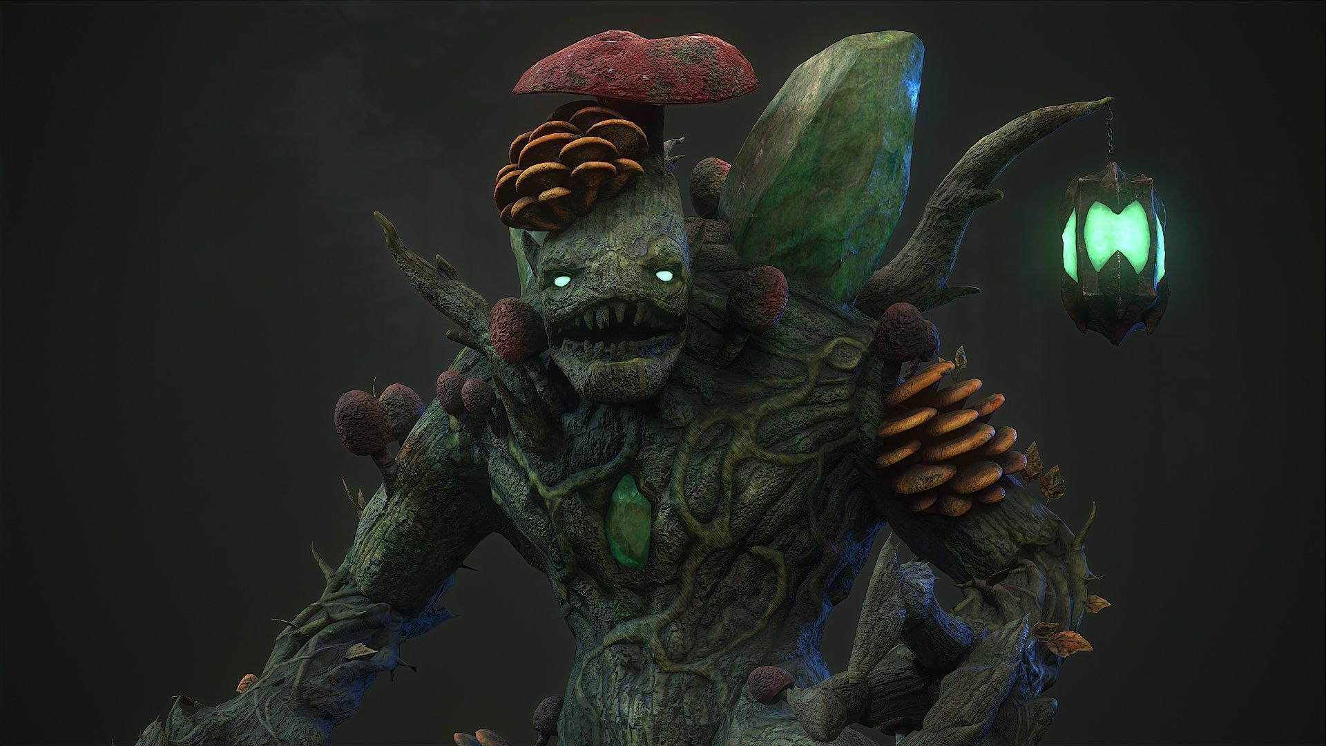 Mushroom monster 5 Low-poly 3D model_19