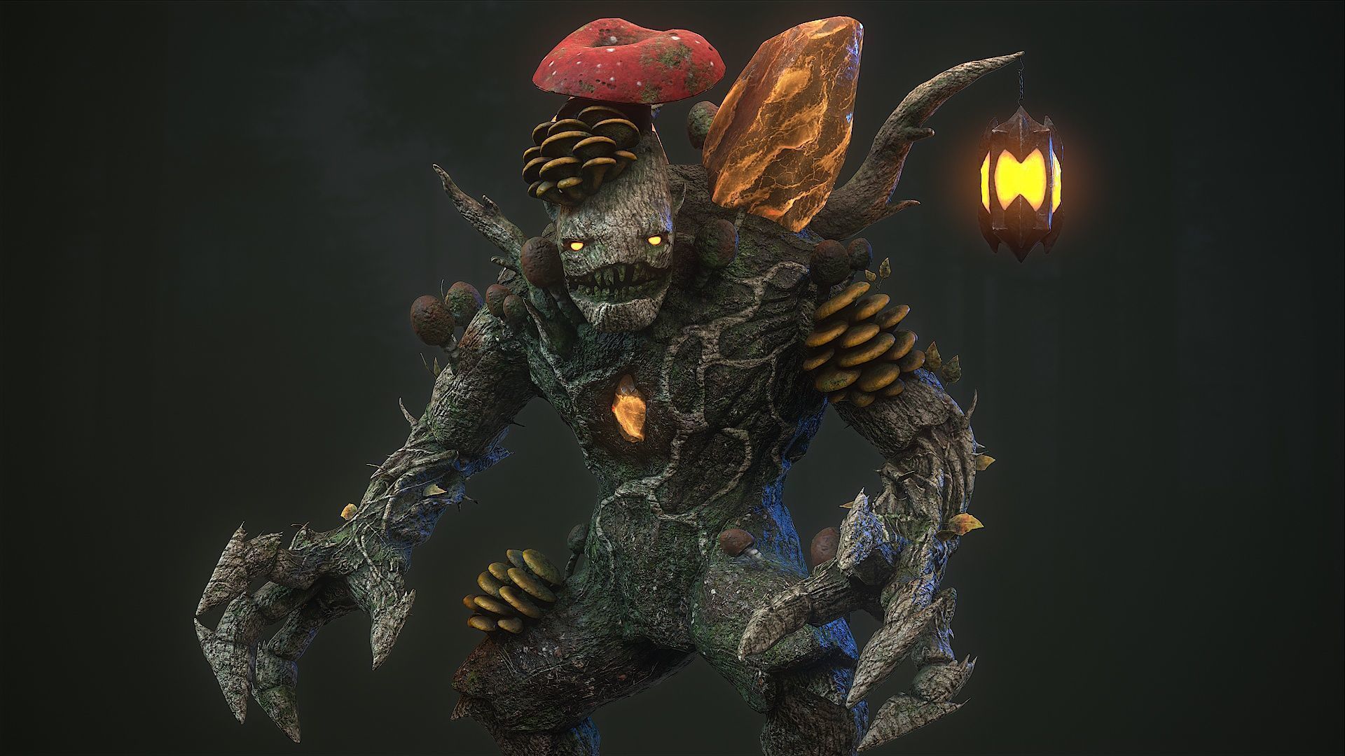 Mushroom monster 5 Low-poly 3D model_14