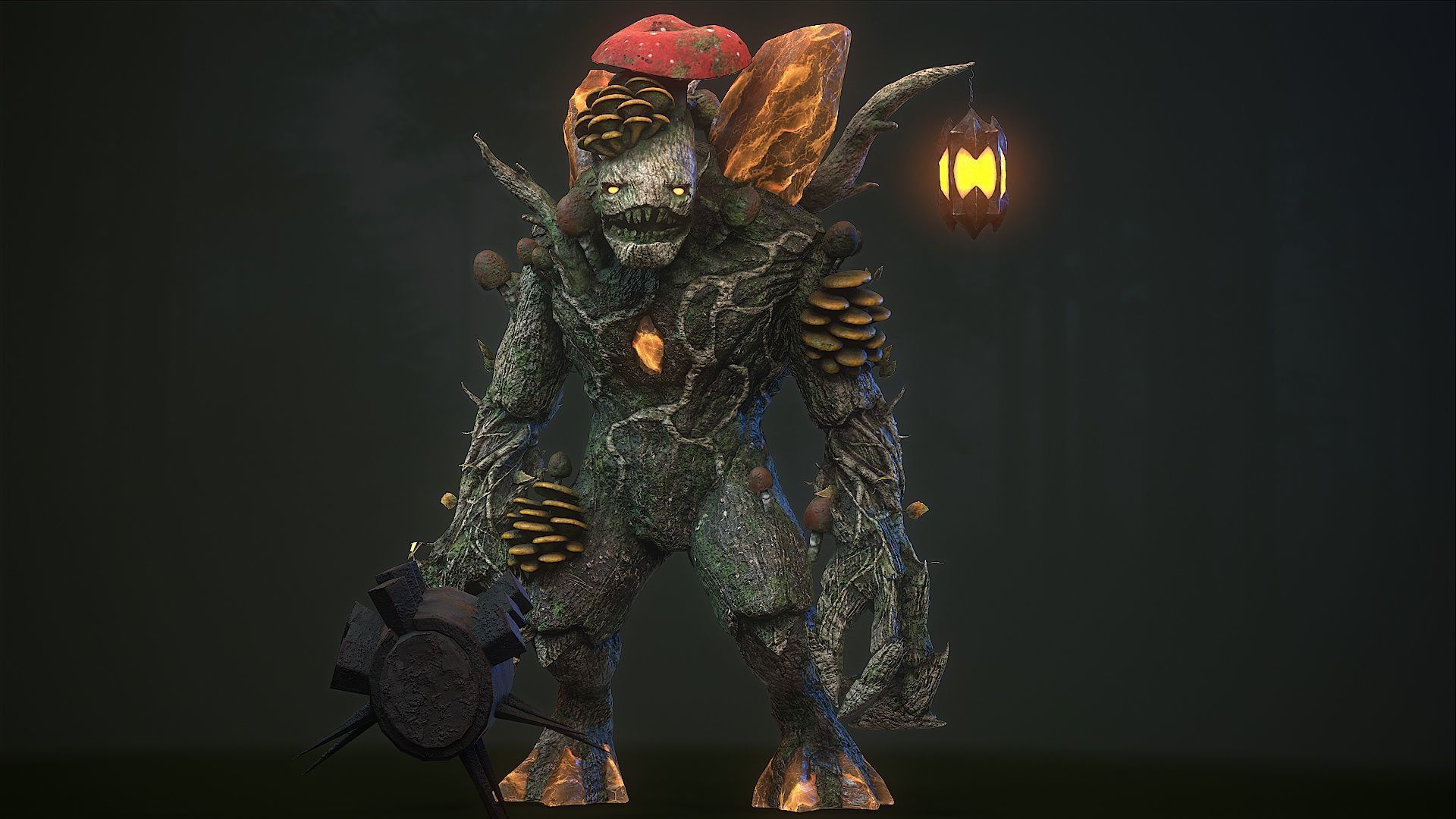 Mushroom monster 5 Low-poly 3D model_7